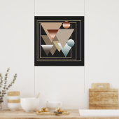 abstraktes modernistisches geometrisches Muster Poster (Küche)