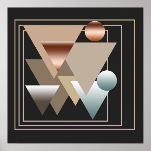 abstraktes modernistisches geometrisches Muster Poster (Vorne)