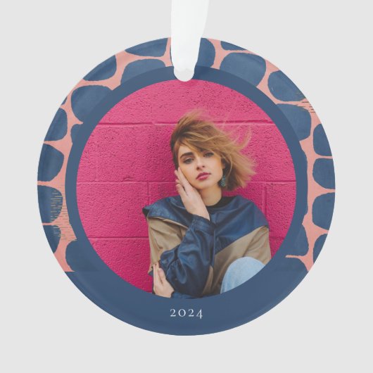 Abstraktes Modisch Muster Foto Ornament (Vorderseite)