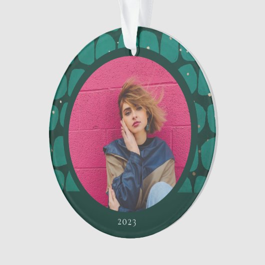 Abstraktes Modish-Muster-Foto Ornament (Vorderseite)