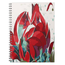 Abstraktes Mohn-Spiral-Notizbuch