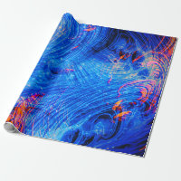 Abstraktes Molten Liquid Saphire Blue und Orange