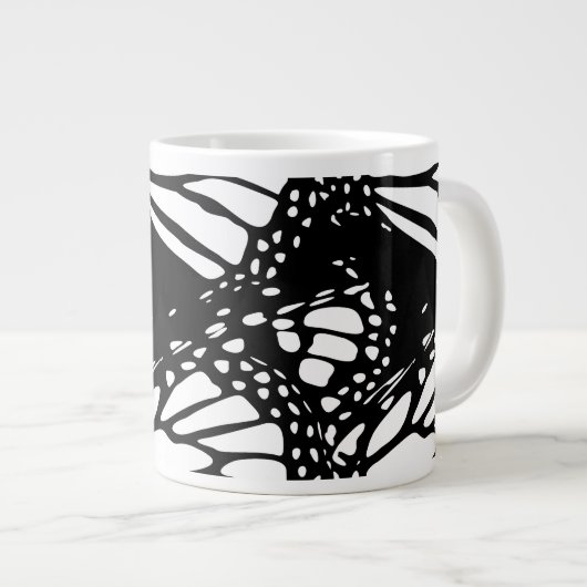 Abstraktes Monarch Butterfly Design Jumbo-Tasse (Vorderseite Rechts)