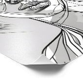 Abstraktes Monchrome-Linie-Portrait Fotodruck (Ecke)