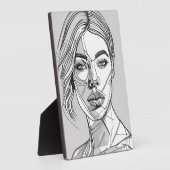 Abstraktes Monchrome-Linie-Portrait Fotoplatte (Seite)