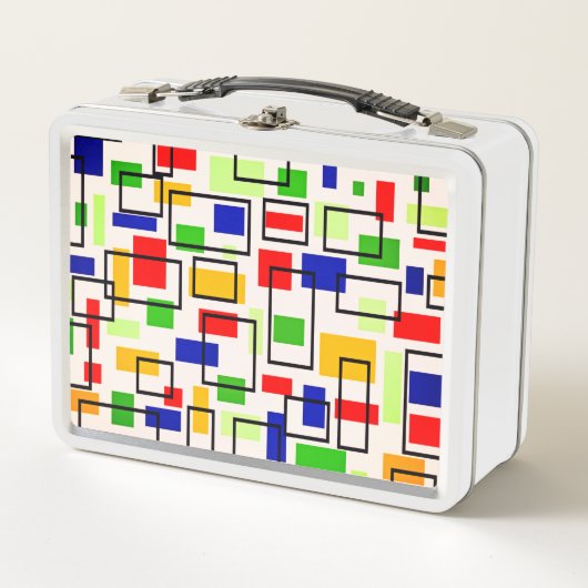 Abstraktes Mondrian-Design Metall Brotdose (Vorderseite)