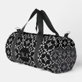 Abstraktes Monochrome Bokeh Dots Muster klein Duffle Bag (Rechte Ecke)