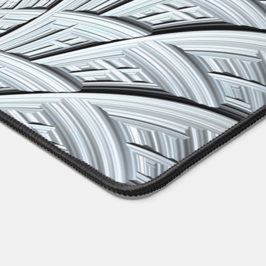 Abstraktes Monochrome Grau Spiral Fraktal Schreibtischunterlage (Ecke)