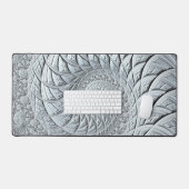 Abstraktes Monochrome Grau Spiral Fraktal Schreibtischunterlage (Tastatur & Maus)