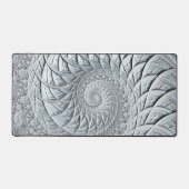 Abstraktes Monochrome Grau Spiral Fraktal Schreibtischunterlage (Vorderseite)