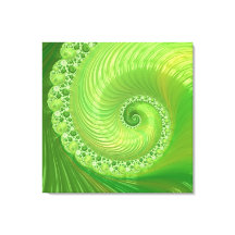 Abstraktes Monochrome Green Spiral Fraktal