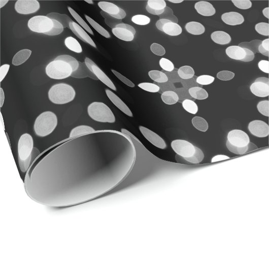 Abstraktes monochromes Bokeh-Dots-Muster Geschenkpapier (Rolleneckpunkt)