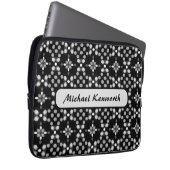 Abstraktes monochromes Bokeh-Dots-Muster Laptopschutzhülle (Vorne Rechts)