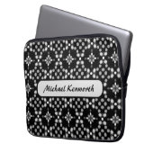 Abstraktes monochromes Bokeh-Dots-Muster Laptopschutzhülle (Vorderseite Links)