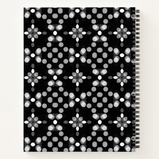 Abstraktes monochromes Bokeh-Dots-Muster Notizblock (Rückseite)
