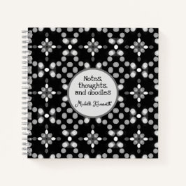 Abstraktes monochromes Bokeh-Dots-Muster Notizblock