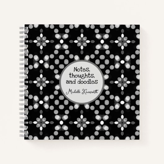 Abstraktes monochromes Bokeh-Dots-Muster Notizblock (Vorderseite)