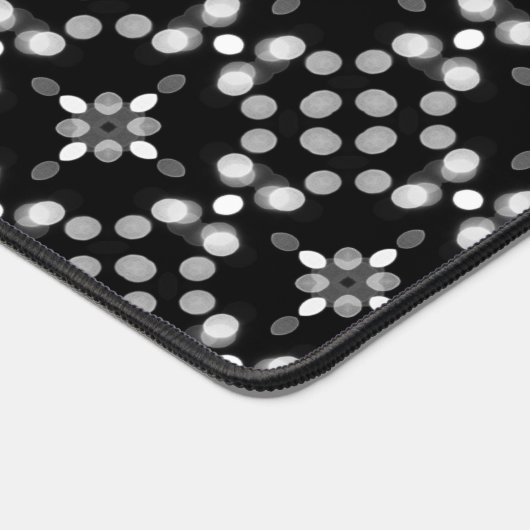 Abstraktes monochromes Bokeh-Dots-Muster Schreibtischunterlage (Ecke)