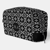 Abstraktes monochromes Bokeh-Dots-Muster Waschbeutel (Rechte Ecke)