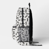 Abstraktes monochromes Muster mit Name Bedruckter Rucksack (Rechts)