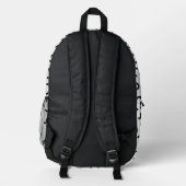 Abstraktes monochromes Muster mit Name Bedruckter Rucksack (Rückseite)