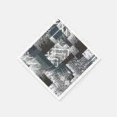 Abstraktes monochromes Patchwork Serviette (Ecke)