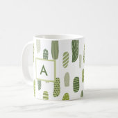 Abstraktes Monogramm aus grüner Pastete Kaffeetasse (Vorderseite Links)
