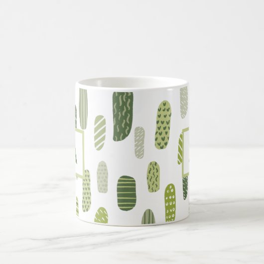 Abstraktes Monogramm aus grüner Pastete Kaffeetasse (Mittel)