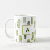 Abstraktes Monogramm aus grüner Pastete Kaffeetasse (Links)