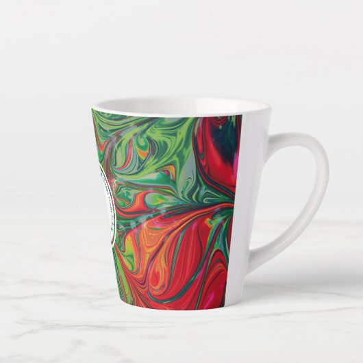 ABSTRAKTES Monogramm, benutzerdefiniertes GRÜN FÜR Milchtasse (Rechts)