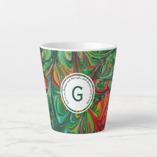 ABSTRAKTES Monogramm, benutzerdefiniertes GRÜN FÜR Milchtasse