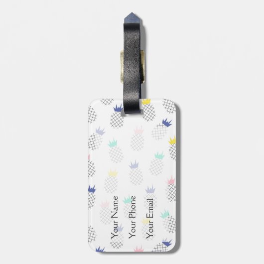 Abstraktes Monogramm der Ananas-| Gepäckanhänger (Rückseite vertikal)