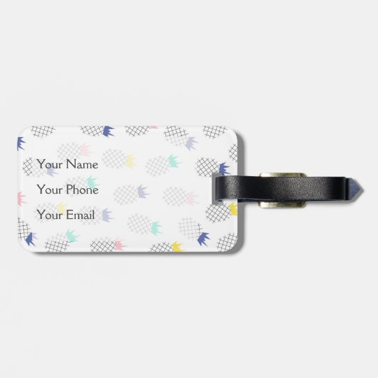 Abstraktes Monogramm der Ananas-| Gepäckanhänger (Rückseite horizontal)