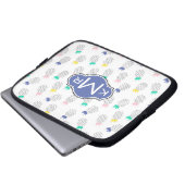 Abstraktes Monogramm der Ananas-| Laptopschutzhülle (Vorne Knopf)