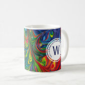 ABSTRAKTES Monogramm FLÜCHTLINGSSTÄRKE Kaffeetasse (VorderseiteRechts)