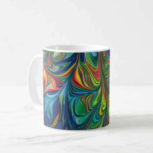 ABSTRAKTES Monogramm  FLÜCHTLINGSSTÄRKE Kaffeetasse (Vorderseite Links)