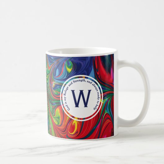 ABSTRAKTES Monogramm FLÜCHTLINGSSTÄRKE Kaffeetasse (Rechts)