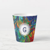 ABSTRAKTES Monogramm FLÜCHTLINGSSTÄRKE Milchtasse (Vorderseite)