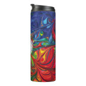 ABSTRAKTES Monogramm FLÜCHTLINGSSTÄRKE Thermosbecher (Nach rechts gedreht)