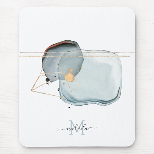 Abstraktes Monogramm für die Aquarellfarbe Mousepad (Vorne)