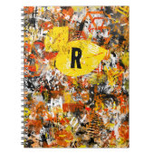 Abstraktes Monogramm, gelb-orange Notizblock (Vorderseite)