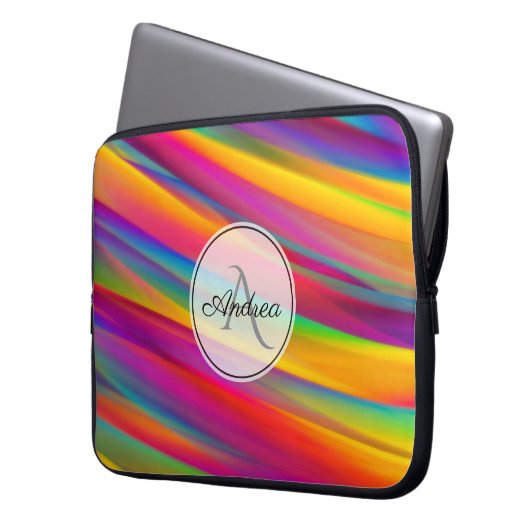 Abstraktes Monogramm Laptopschutzhülle (Vorderseite Links)