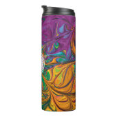 ABSTRAKTES Monogramm LILA FLÜCHTLINGSSTÄRKE Thermosbecher (Nach rechts gedreht)