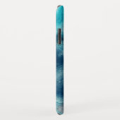 Abstraktes Monogramm mit blauer Farbe Case-Mate iPhone Hülle (Hinten/Rechts)