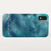 Abstraktes Monogramm mit blauer Farbe Case-Mate iPhone Hülle (Rückseite (Horizontal))