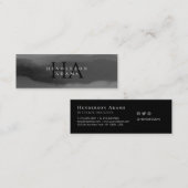 Abstraktes Monogramm mit schwarzem und weißem Wass Mini Visitenkarte (Vorne/Hinten)