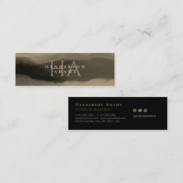 Abstraktes Monogramm mit schwarzer und goldener Wa Mini Visitenkarte