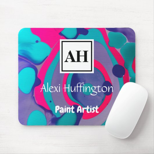Abstraktes Monogramm Mousepad (Mit Mouse)