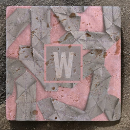 Abstraktes Monogramm personalisiert geometrisch li Steinuntersetzer