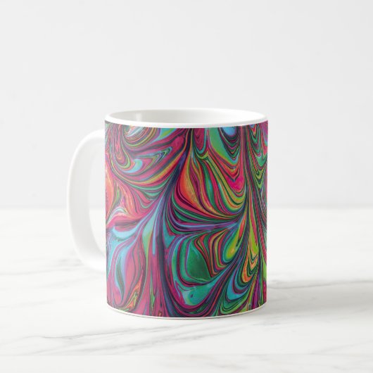 ABSTRAKTES Monogramm-PINK für die FLÜCHTLINGSSTÄRK Kaffeetasse (Vorderseite Links)